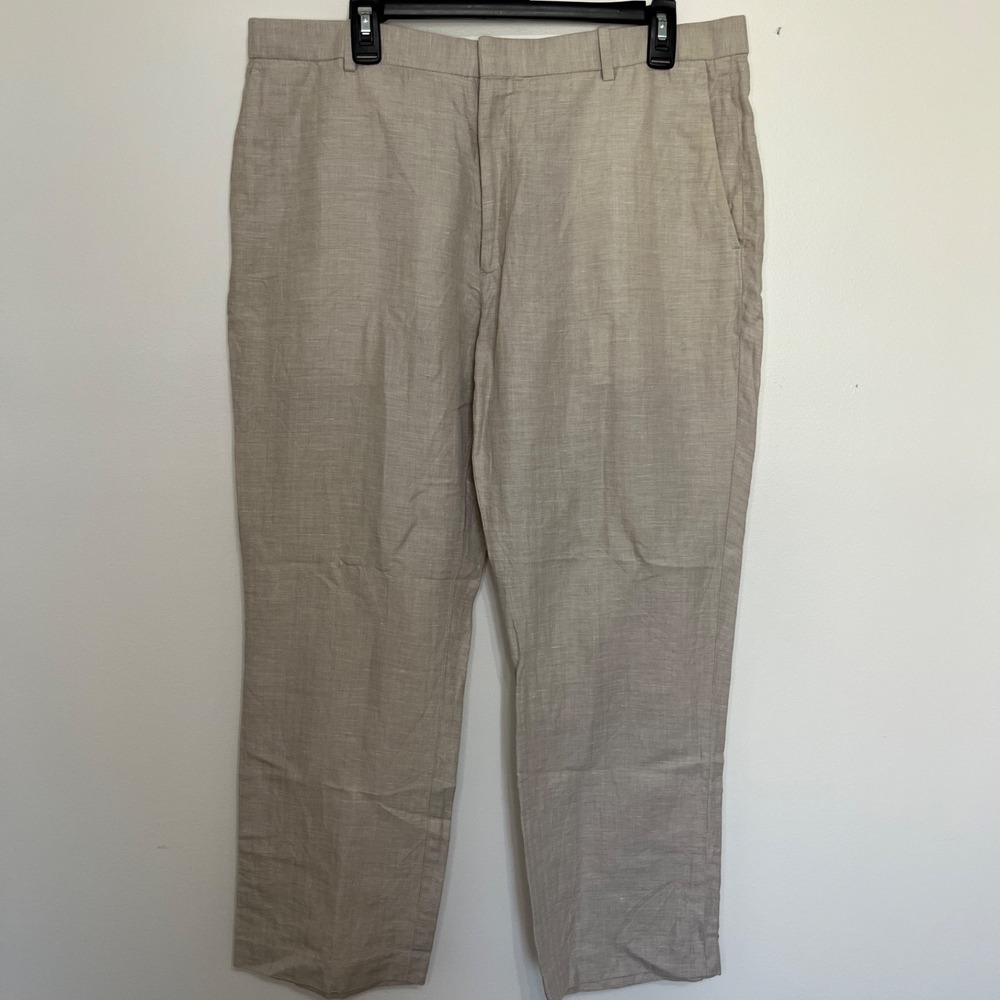 Perry Ellis Men's Linen Pants Size 36/30, Breathable, Lightweight, Old Money